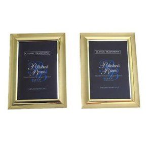 A Pair of Vintage Brass Tabletop Picture Frame 1990s Tarnish Resistant